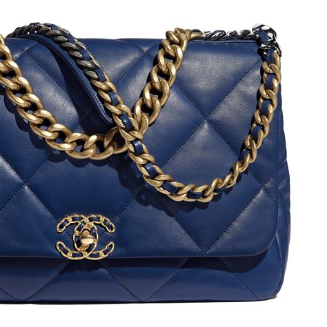 chanel 19 dark blue|chanel bag review.